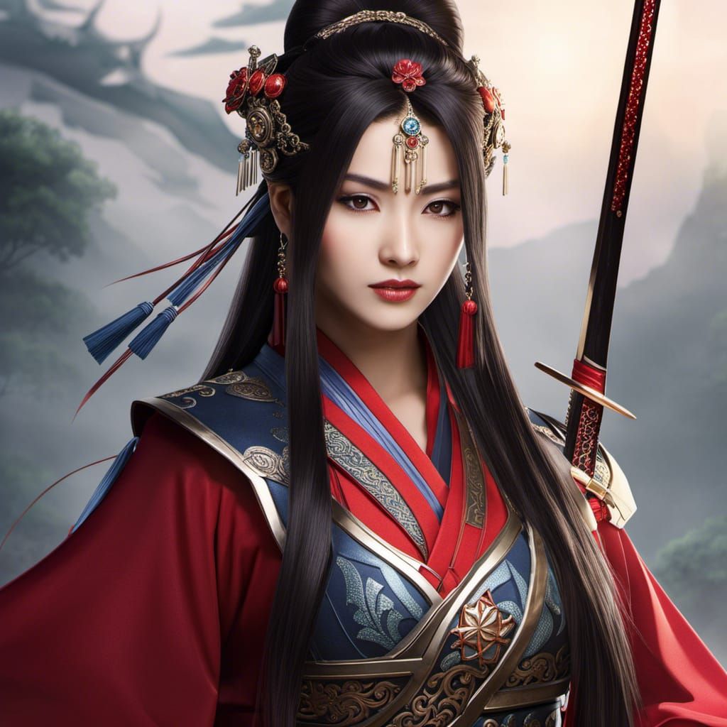Beautiful Fantasy Swordswoman in Xianxia Style