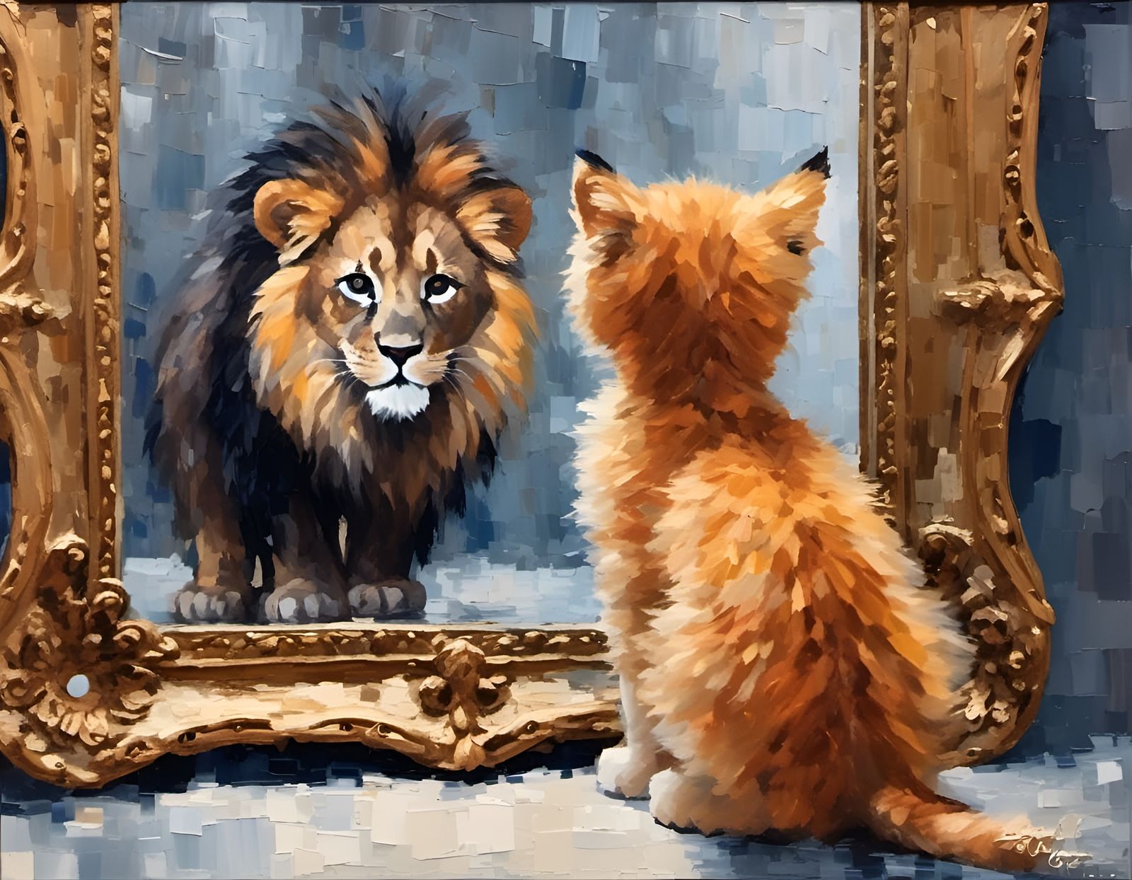 "I knew it, I'm a big scary lion"