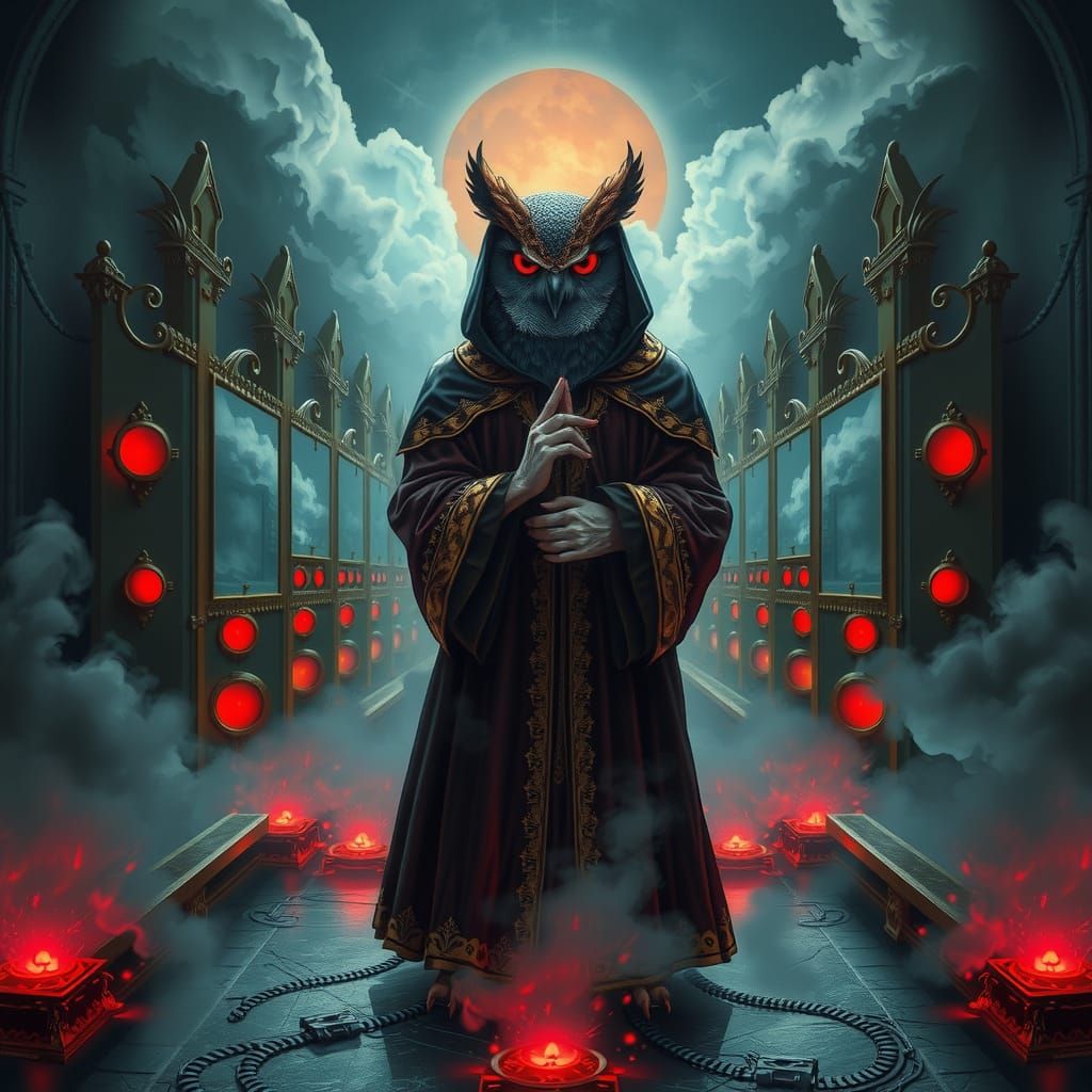 owl monk at the labyrinth of mirrors