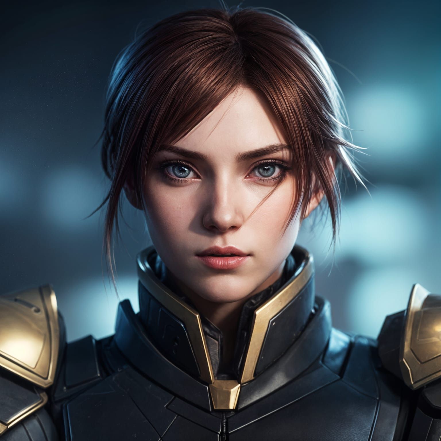 Anime Character in Combat Suit, CGI Render