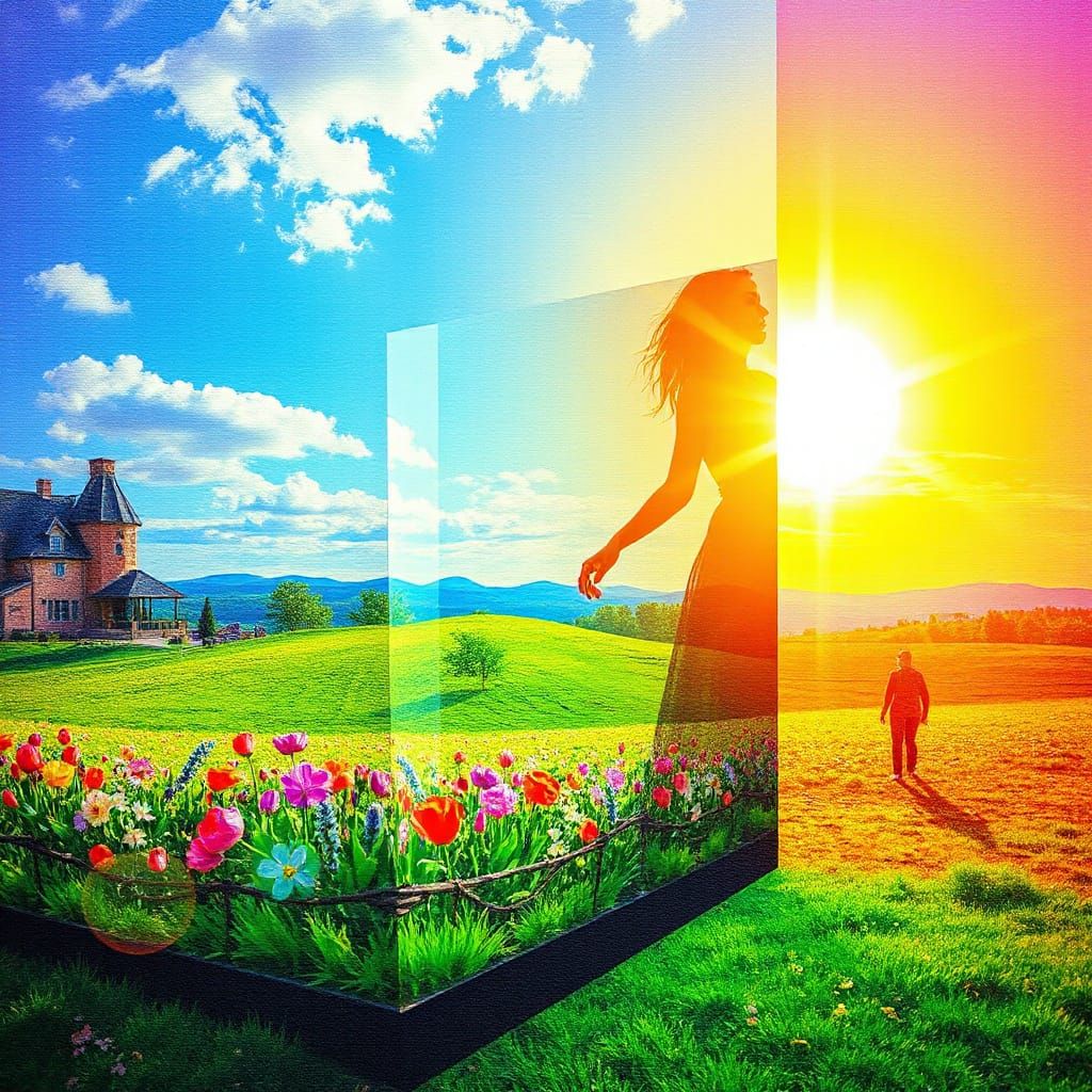 Prism Light: Spring Landscape in Expressionist Painting Styl...