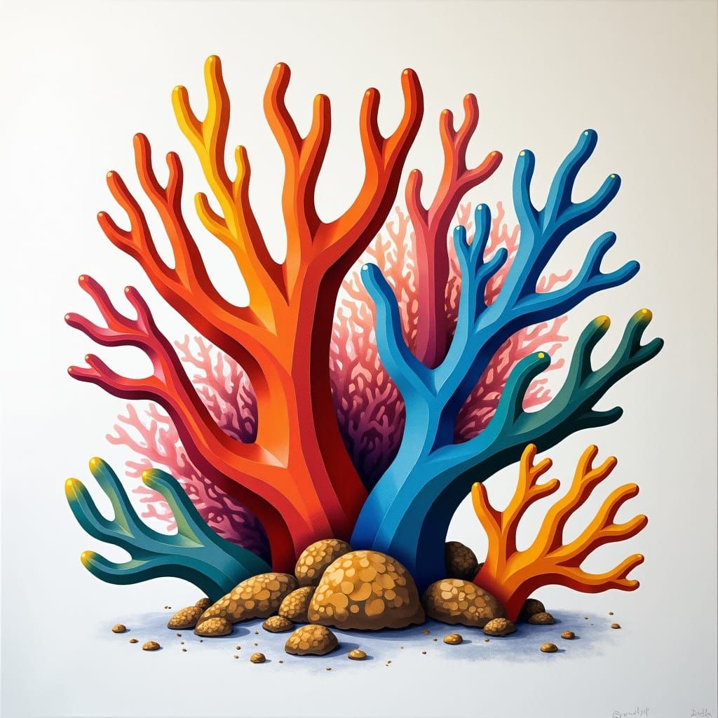 Cubist Coral Reef: Geometric Underwater Art
