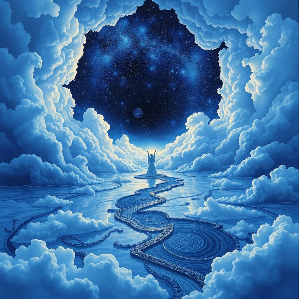 Surreal Blue Harmony Dreamscape