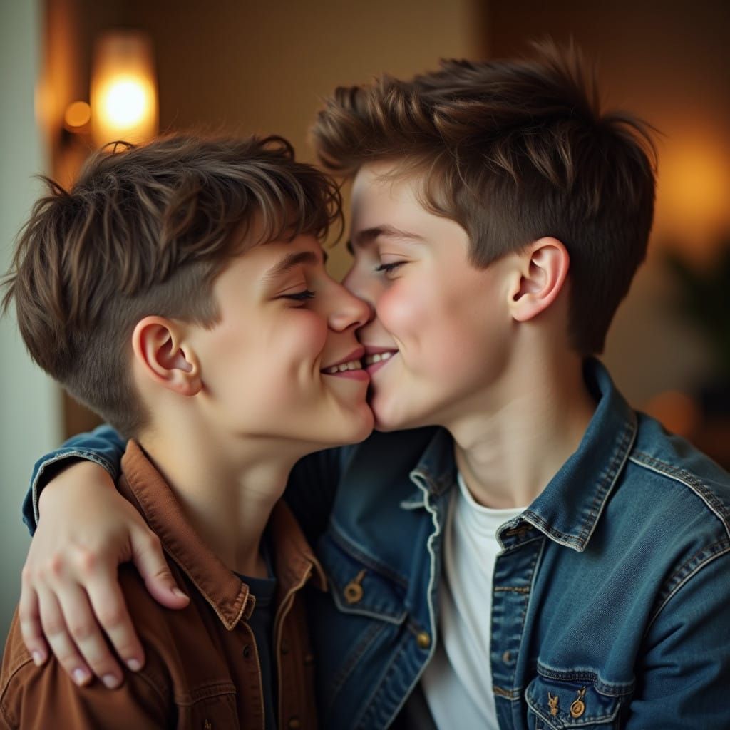 Tender Gay Teenage Boys Share a Sweet Kiss