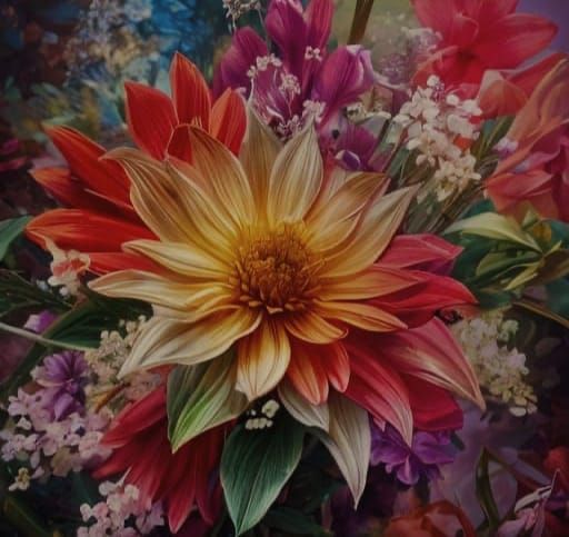 Abstract Botanical Floral Landscape