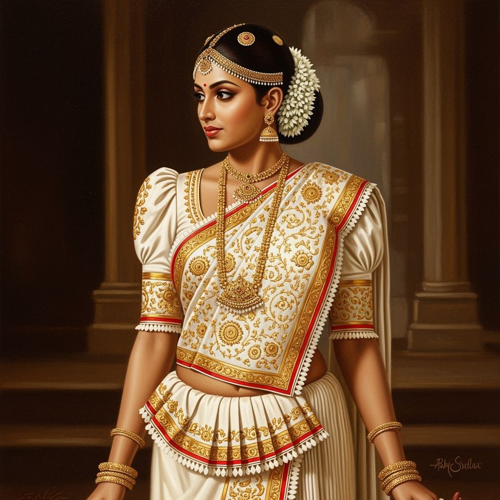 Sri Lankan Bride in Hybrid Wedding Saree