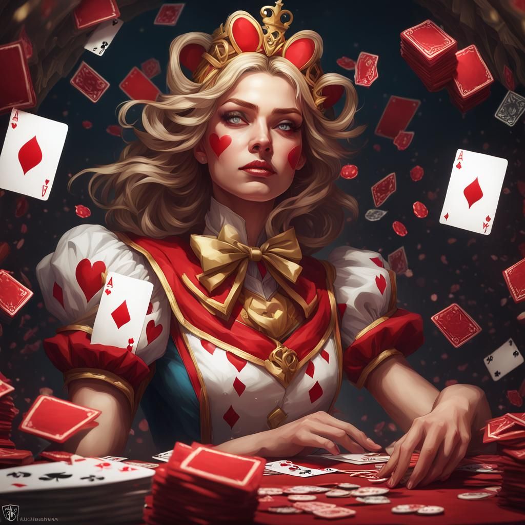 Queen of Hearts in Wonderland: Detailed Portrait