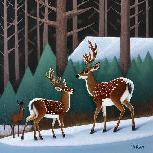 Humorous AI Image: A Drunk Deer