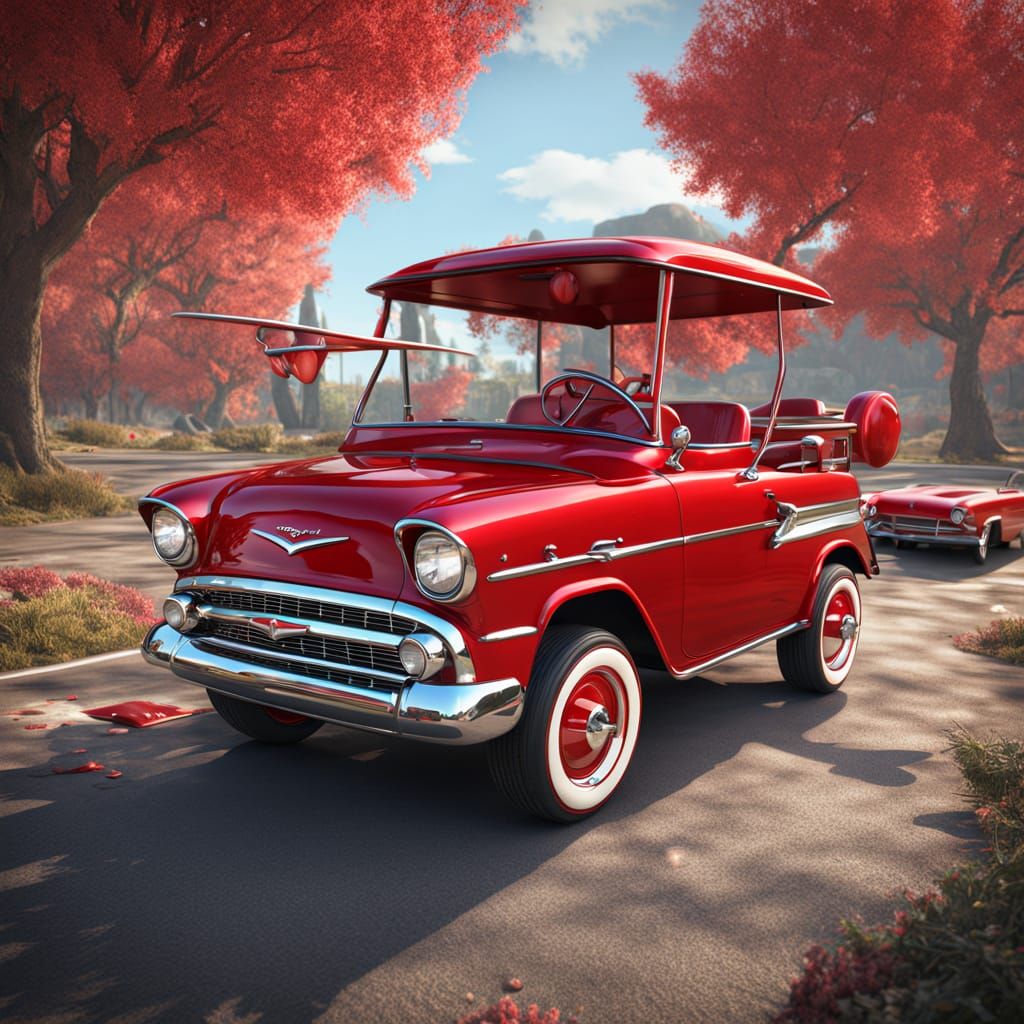 1957 Chevrolet  modeled down in the shape of a candy apple r...