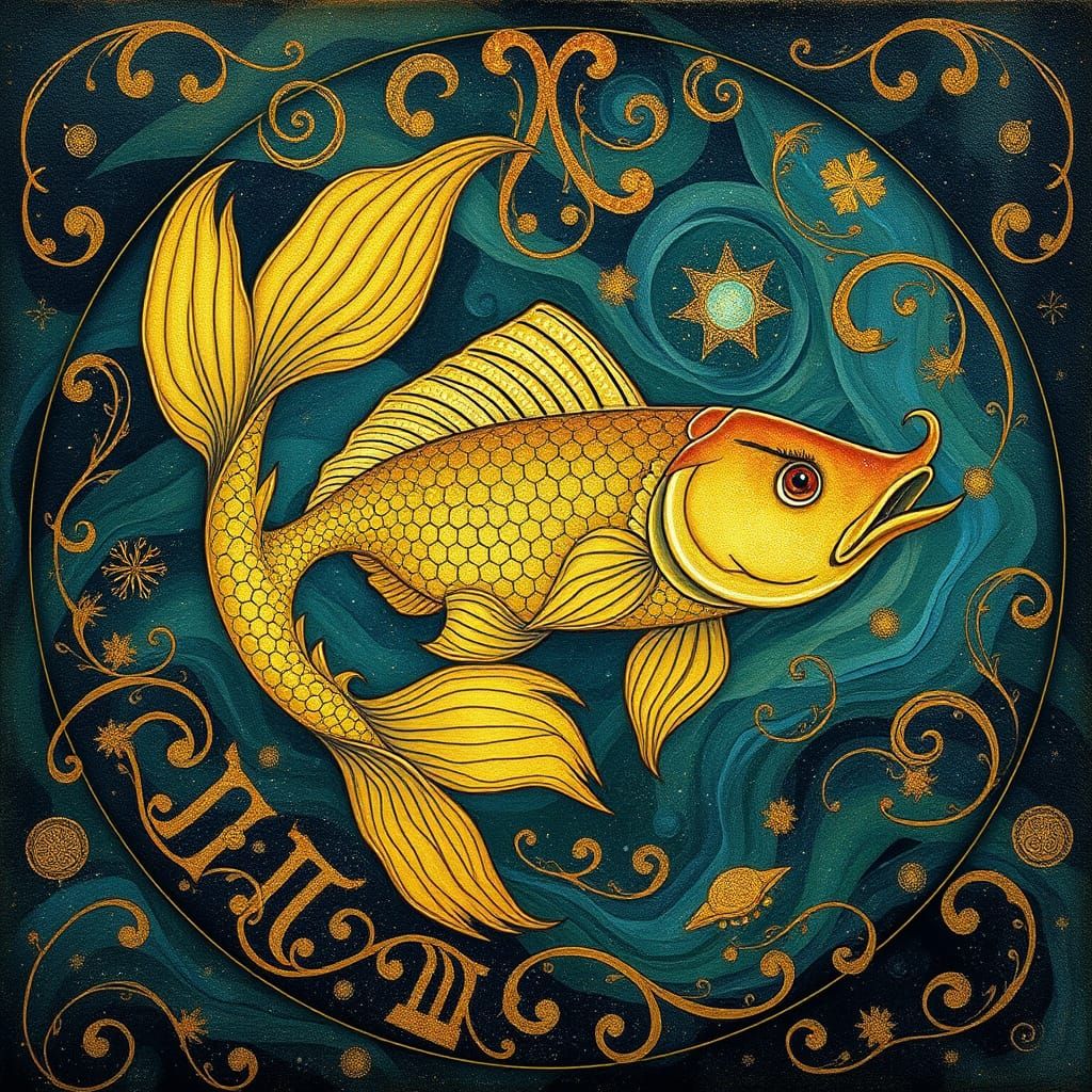 Ethereal Pisces Zodiac in Dreamlike Water World