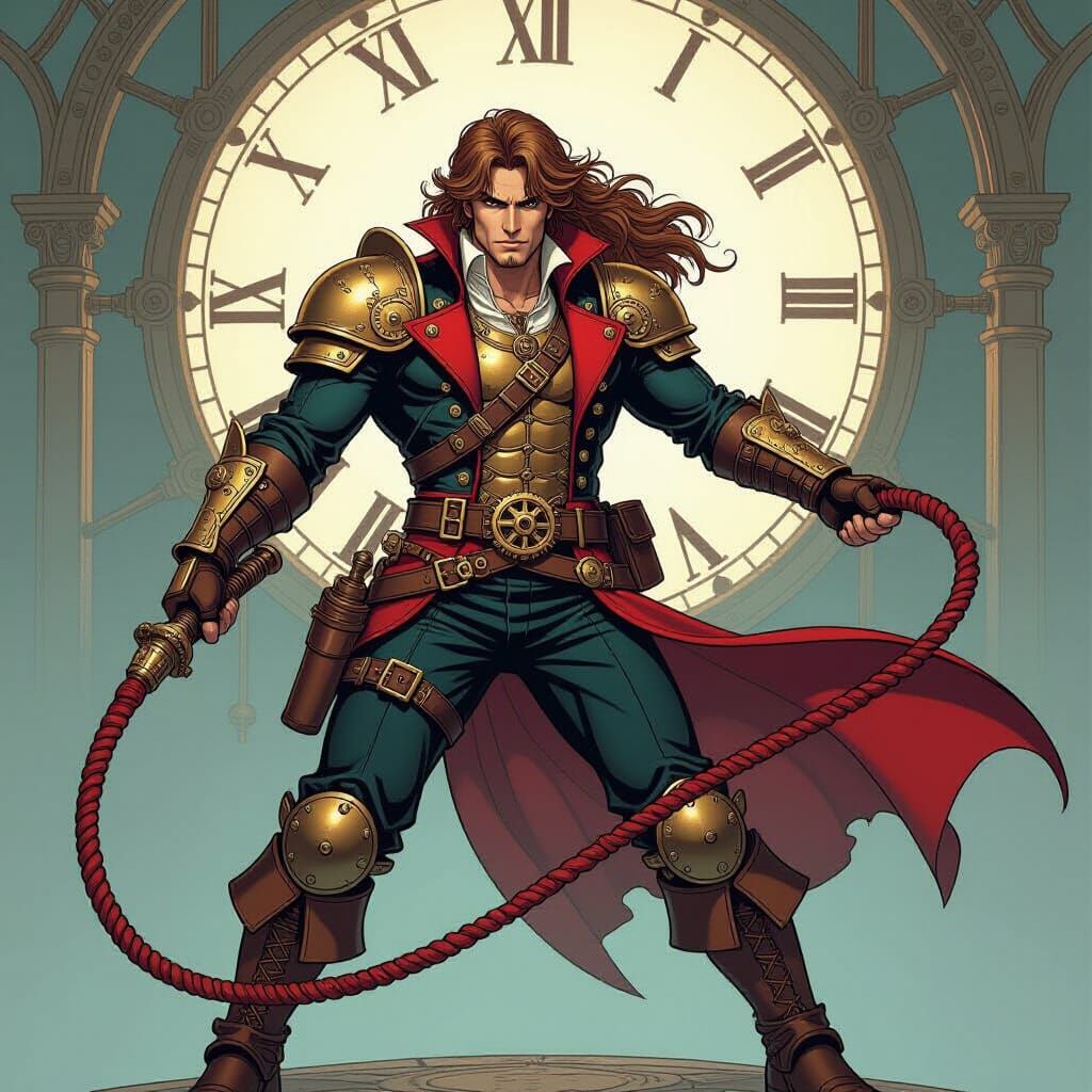 Steampunk Simon Belmont in Industrial Castlevania