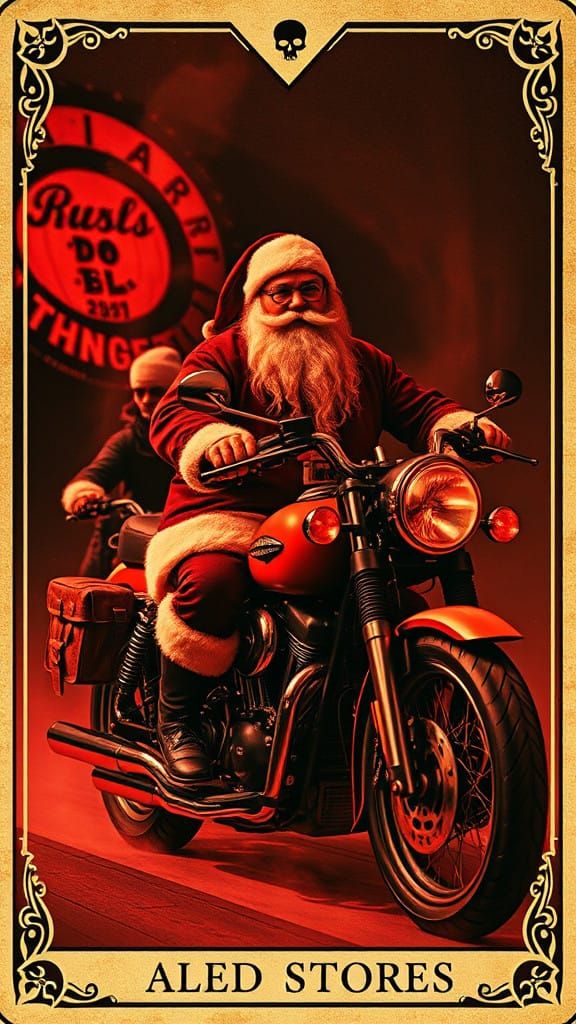 Gothic Dieselpunk Santa Portrait, Dark Art Deco Inspiration