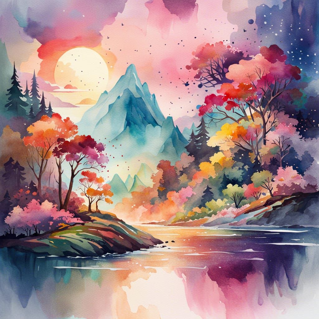 Epic Watercolor Digital Illustration in 4D