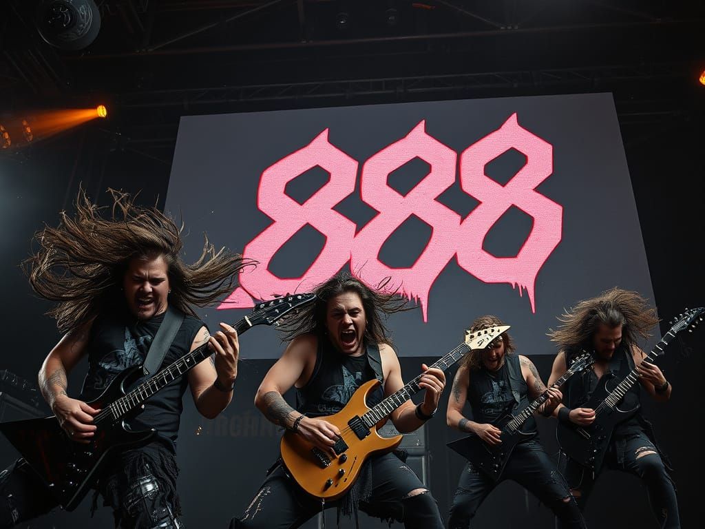 Electric Chaos Unleashed: Heavy Metal Band in Sonic Turmoil