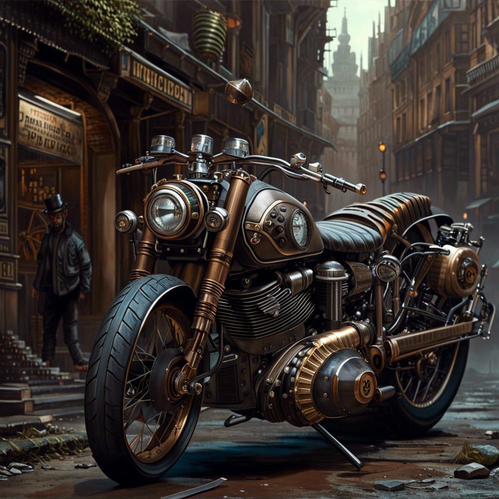 Steampunk motorcycle