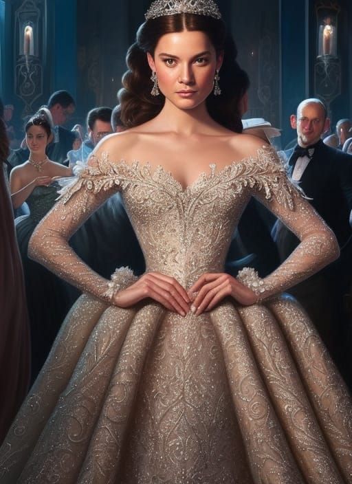 Belle in Bistro with Diamond Dress