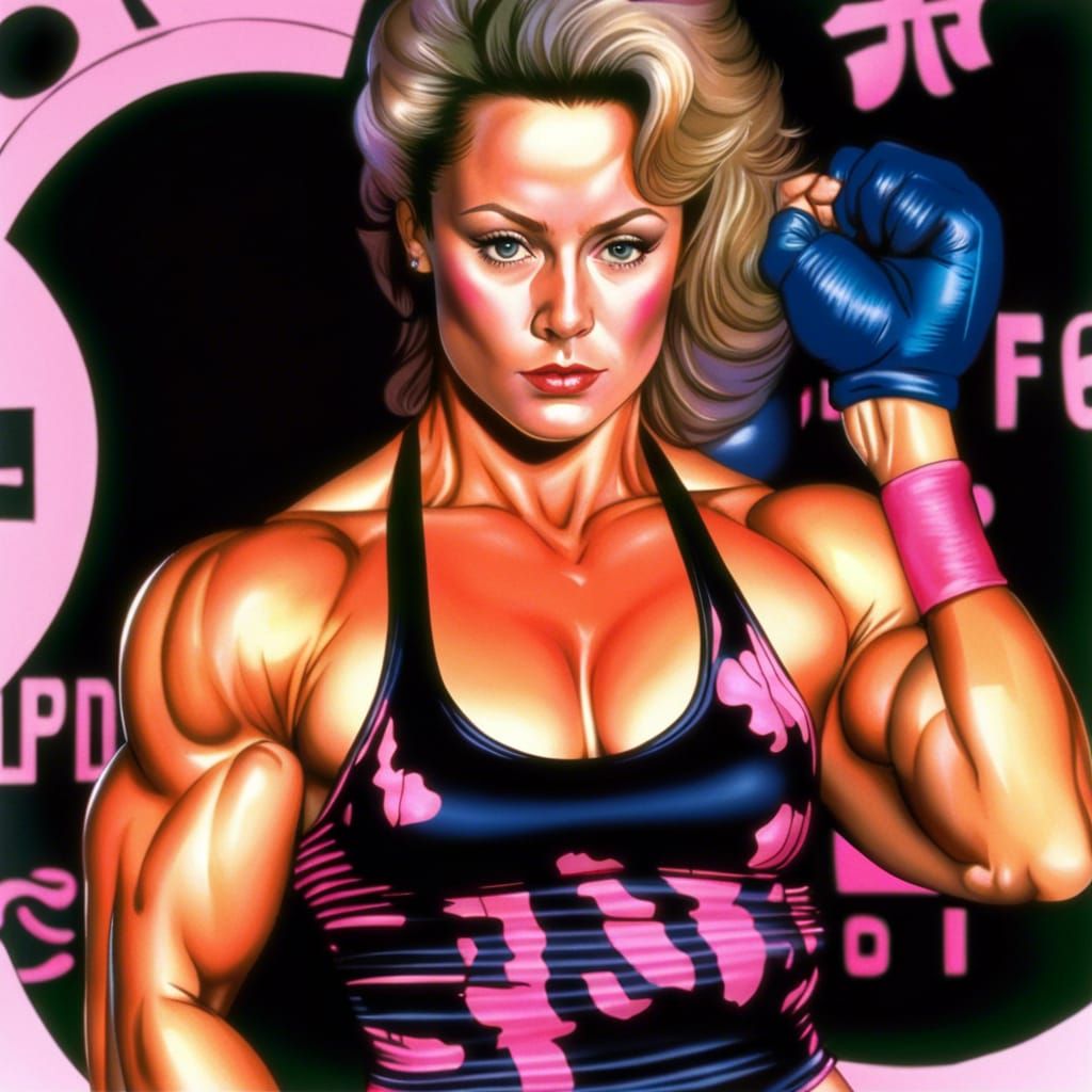 Muscle Competitor in Japanese Illustration Style