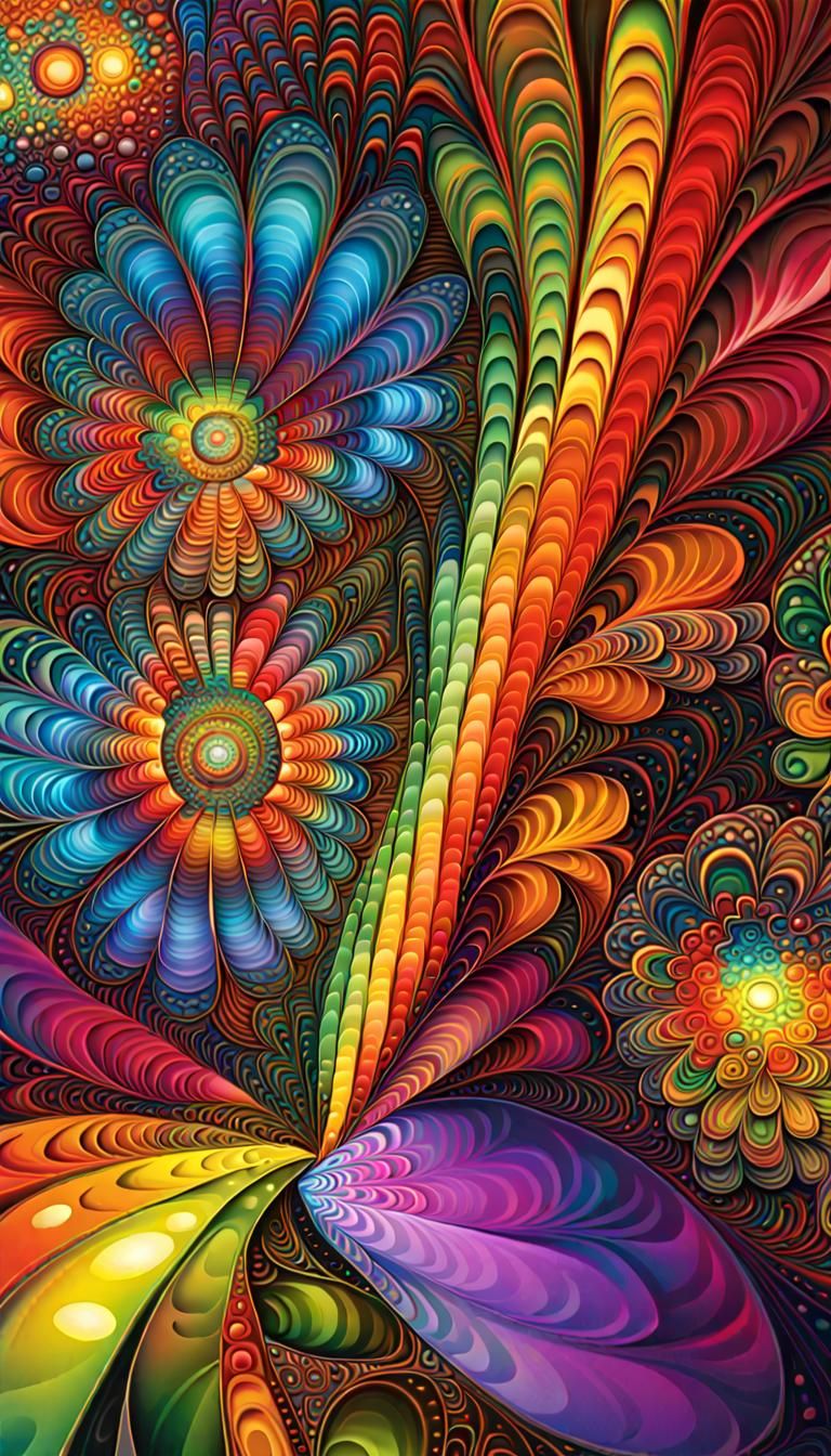 Fractal Universe in Prismatic Colors as Digital Art