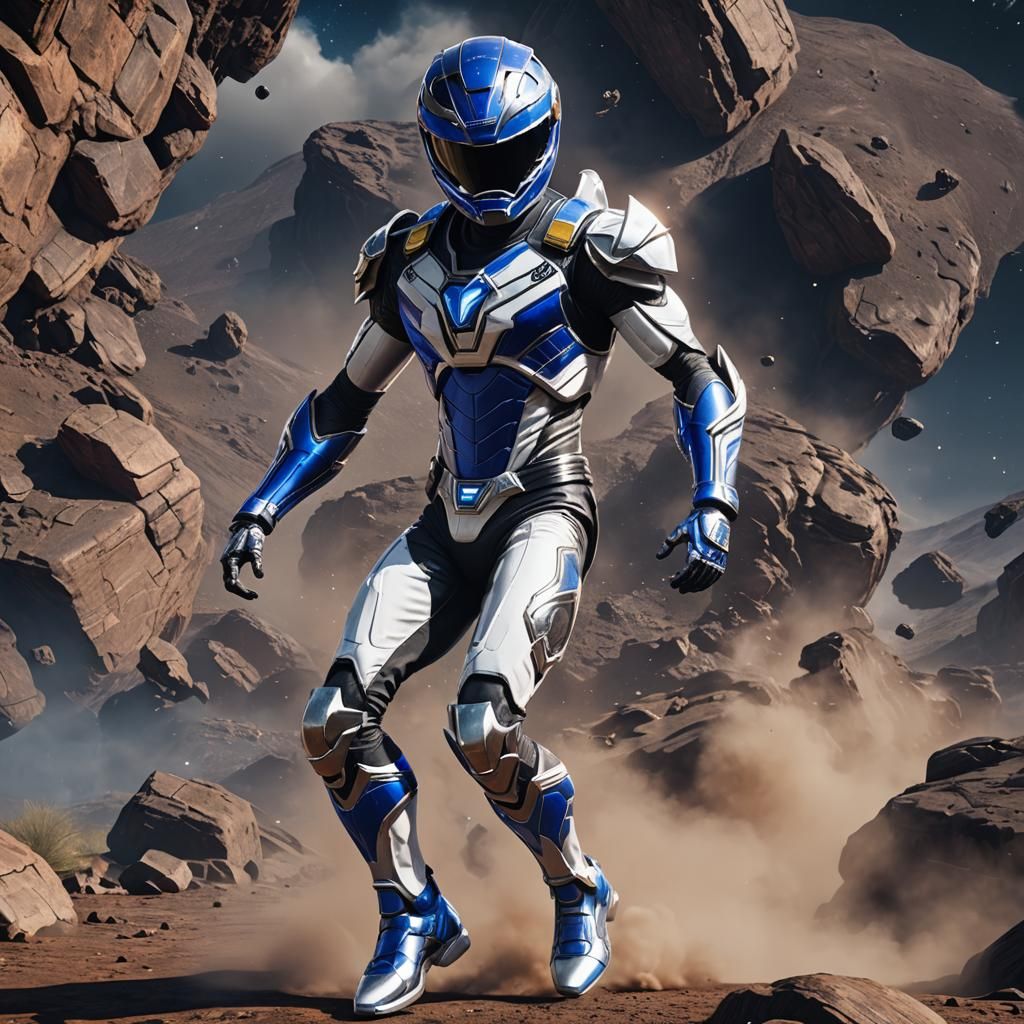 Black Space Ranger in Cosmic Suit: 3D Render