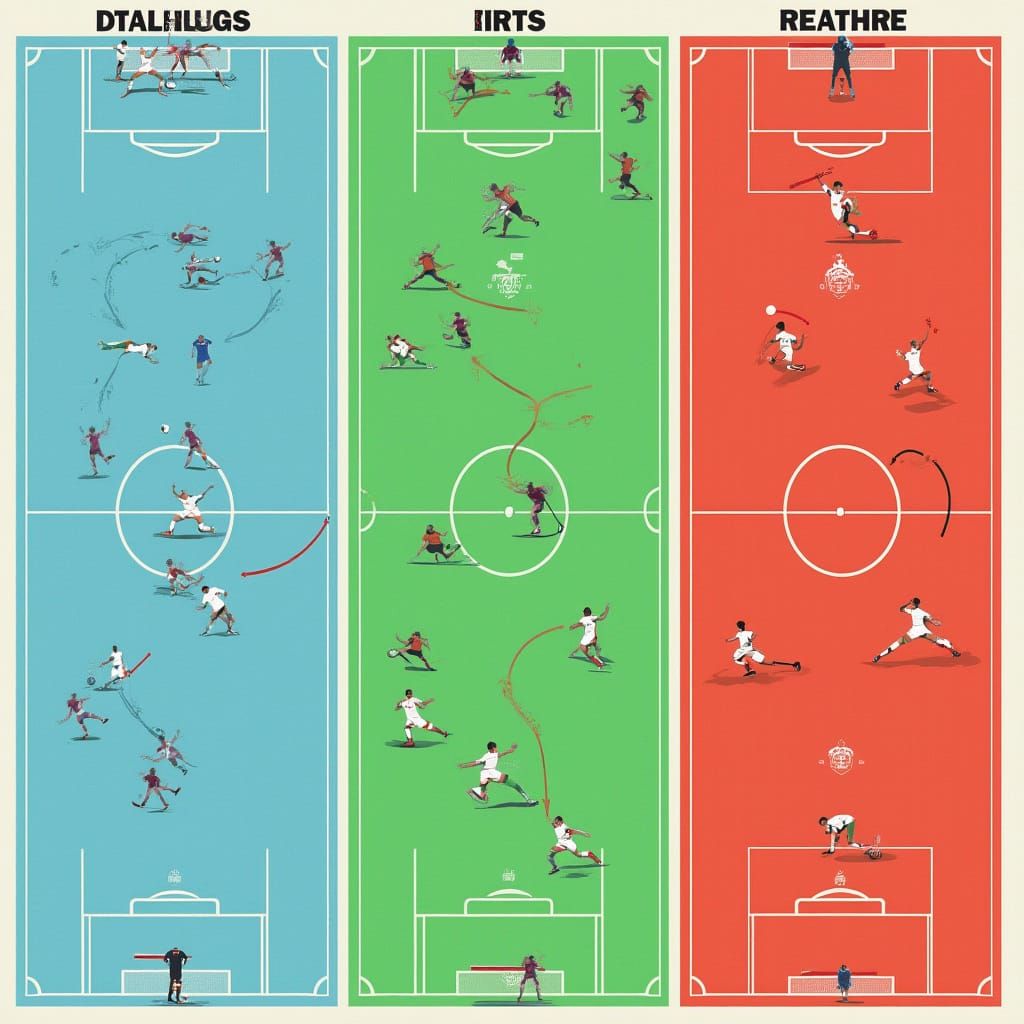 Detailed Football Training Poster in Illustrative Style