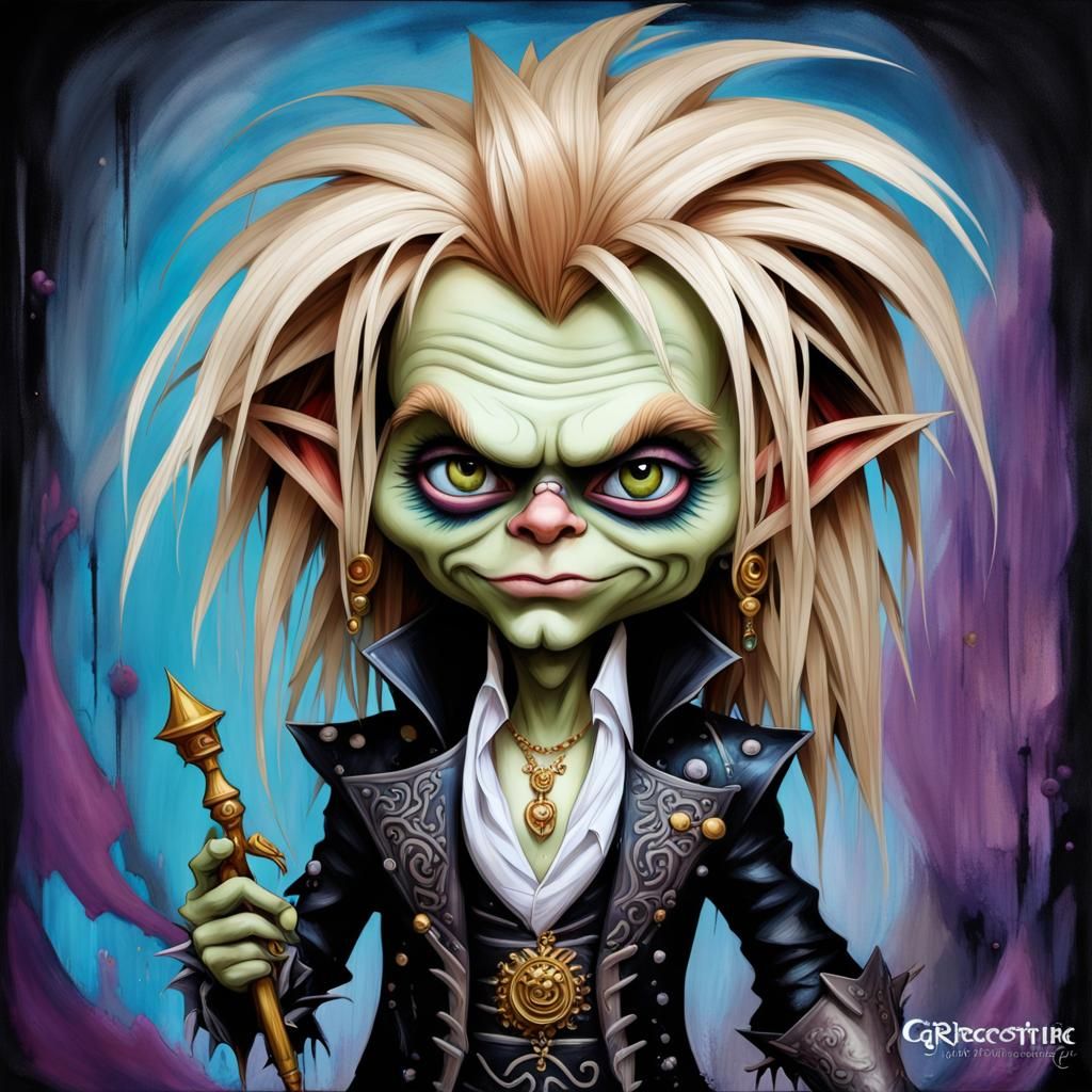 Jareth the Goblin King Portrait in Graffiti Art Style