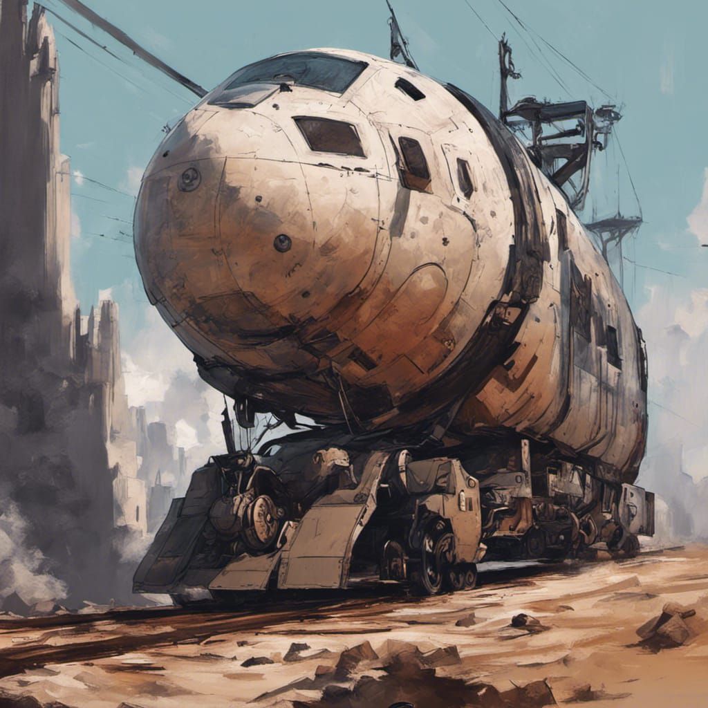 Monorail to Martian City: Fantasy Concept Art