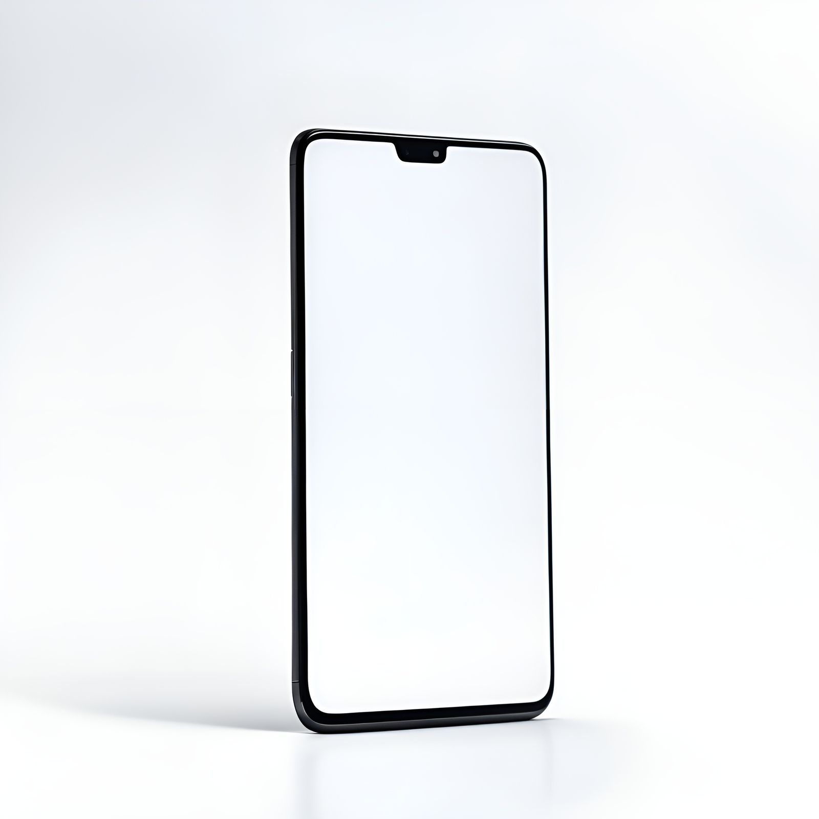 Sleek Smartphone with White Screen: Minimalist Product Shot