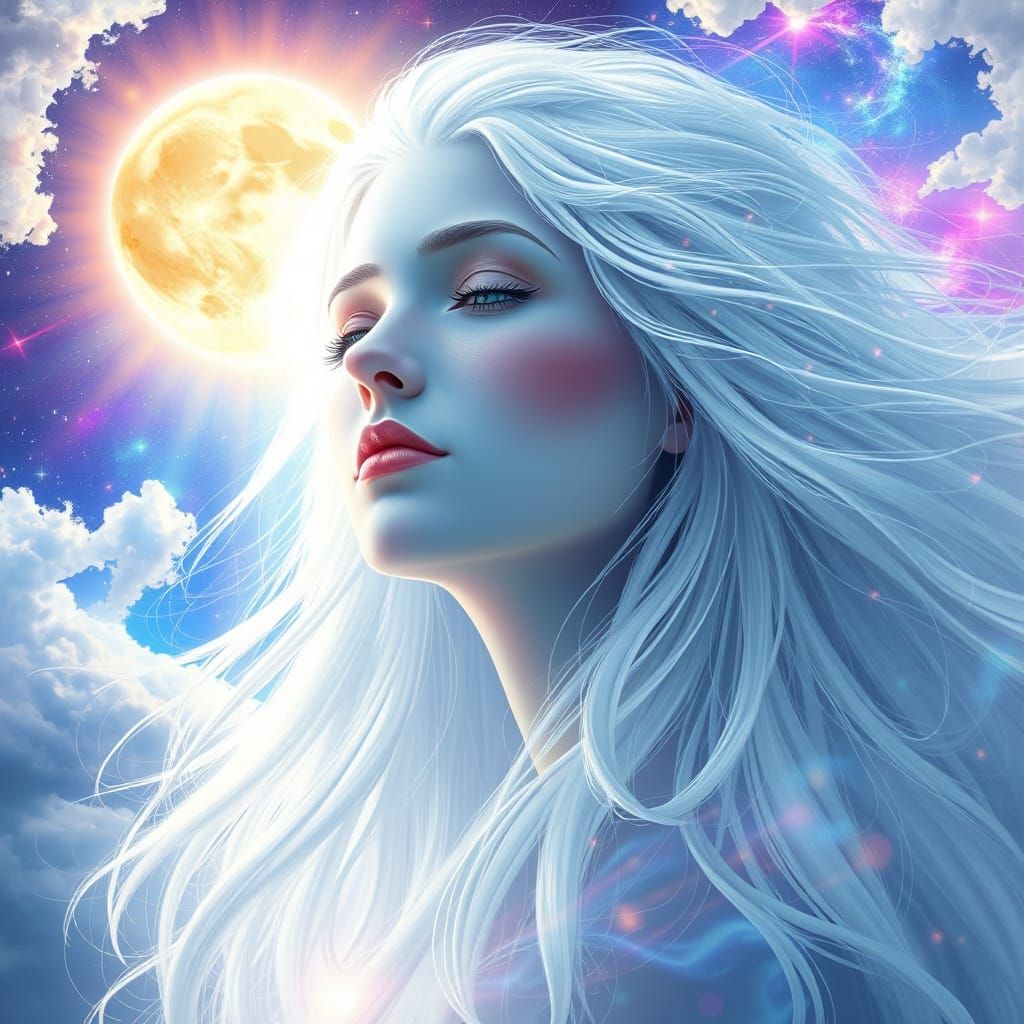 Goddess of Celestial Light Dances in the Cosmos