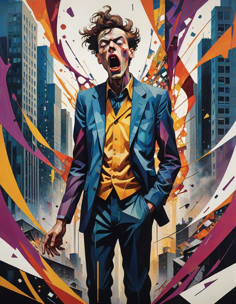 Surrealistic Expressionist Masterpiece in Art Deco Style