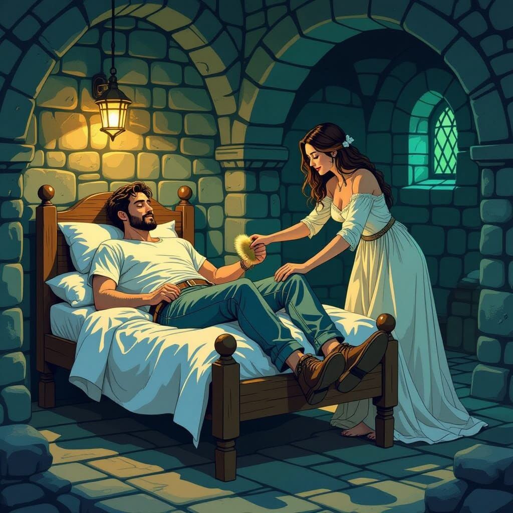 Whimsical Dungeon Tickle Scene