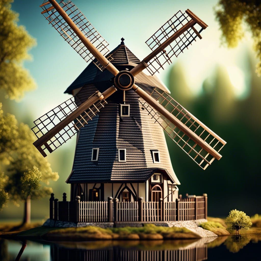 Realistic model of a rustic windmill 🌬️