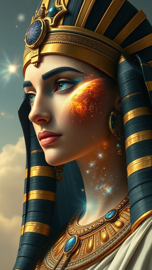 Cleopatra's Celestial Portal: A Dreamy Universe
