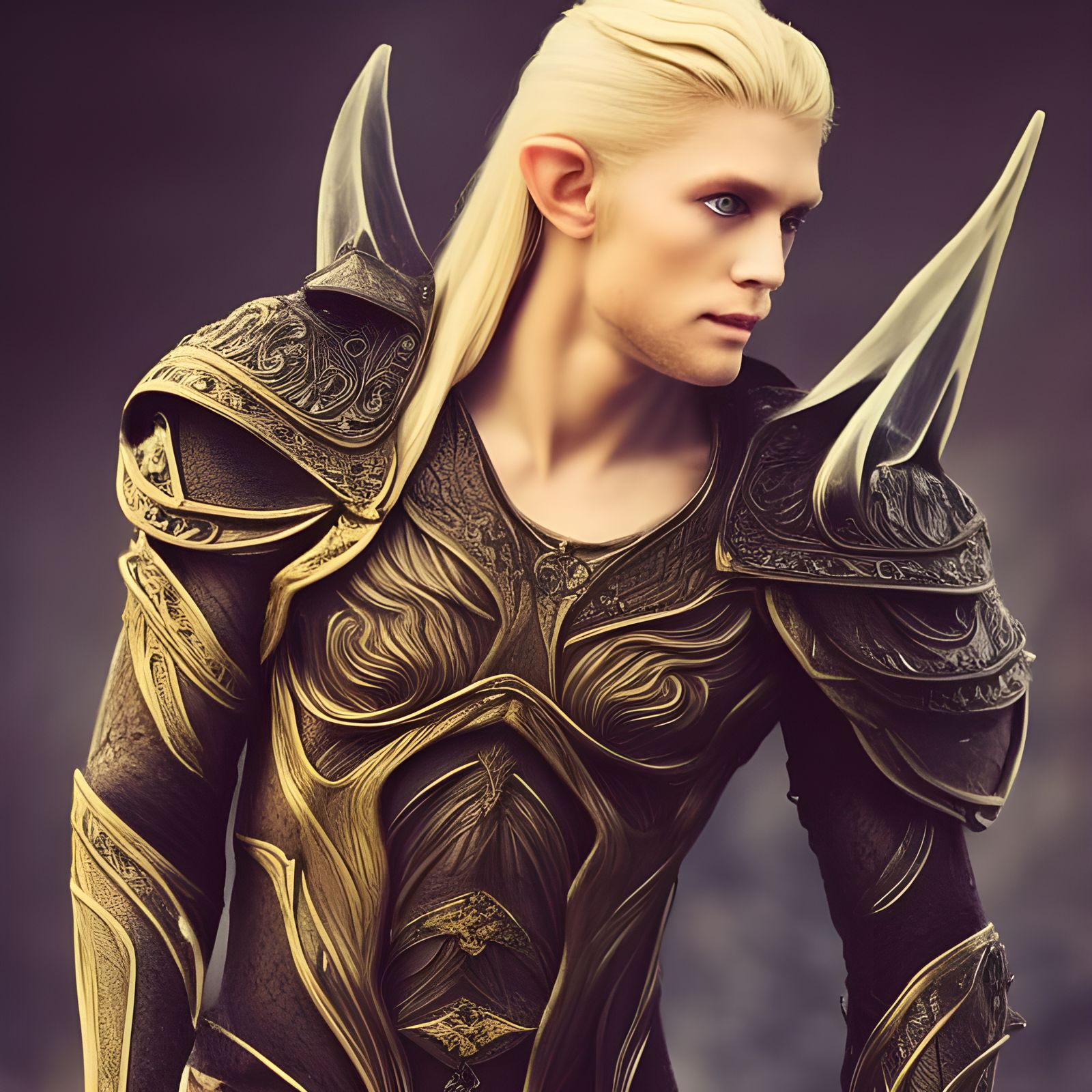 Ethereal Elven Warrior in Dreamlike Style