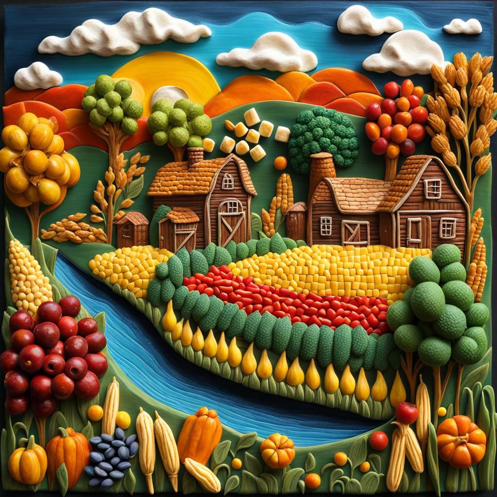 Food themed relief farm