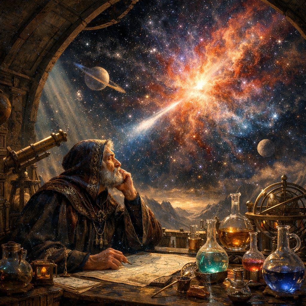 Alchemist Observes Cosmic Event in Mountaintop Observatory