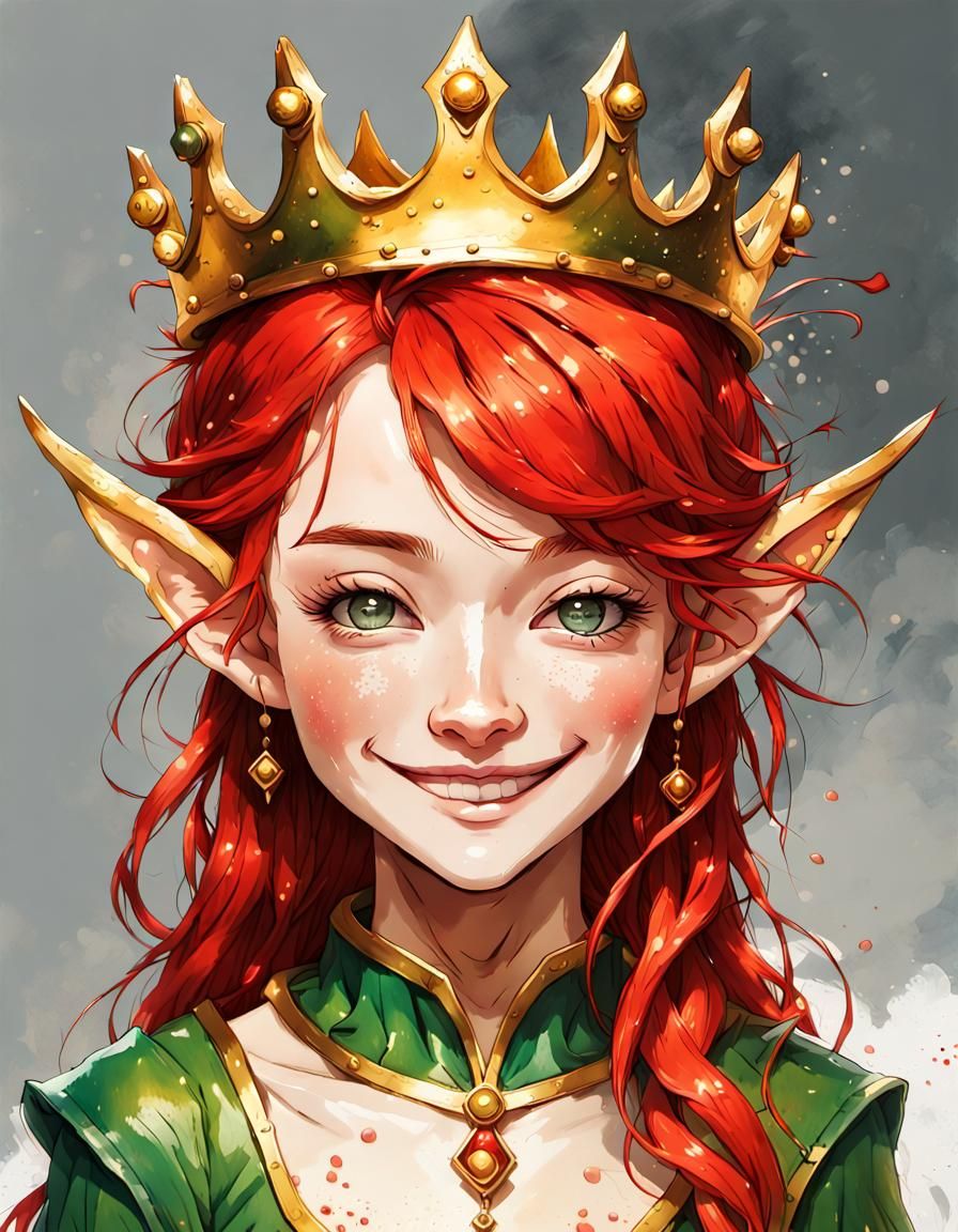Elf Queen Portrait in Detailed Speedpaint Style