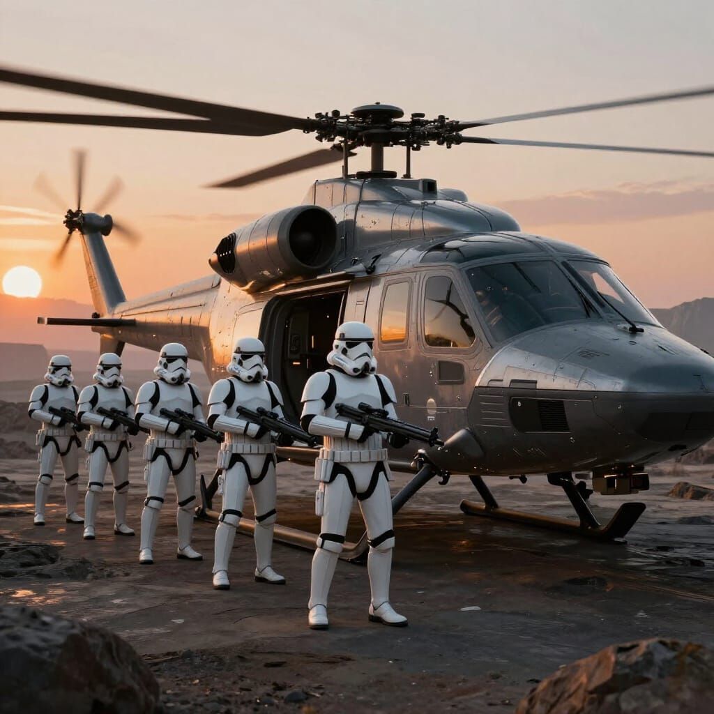 Stormtroopers Boarding Gunship on Alien Planet