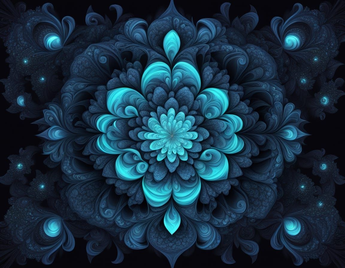 Glowing 3D Fractal Flame Doodleblend