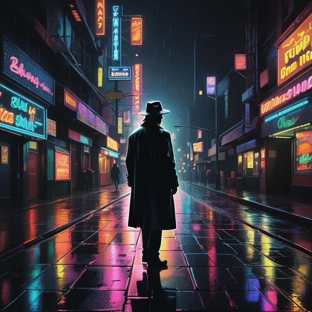 Midnight Wanderer in Retro Pop Art Style