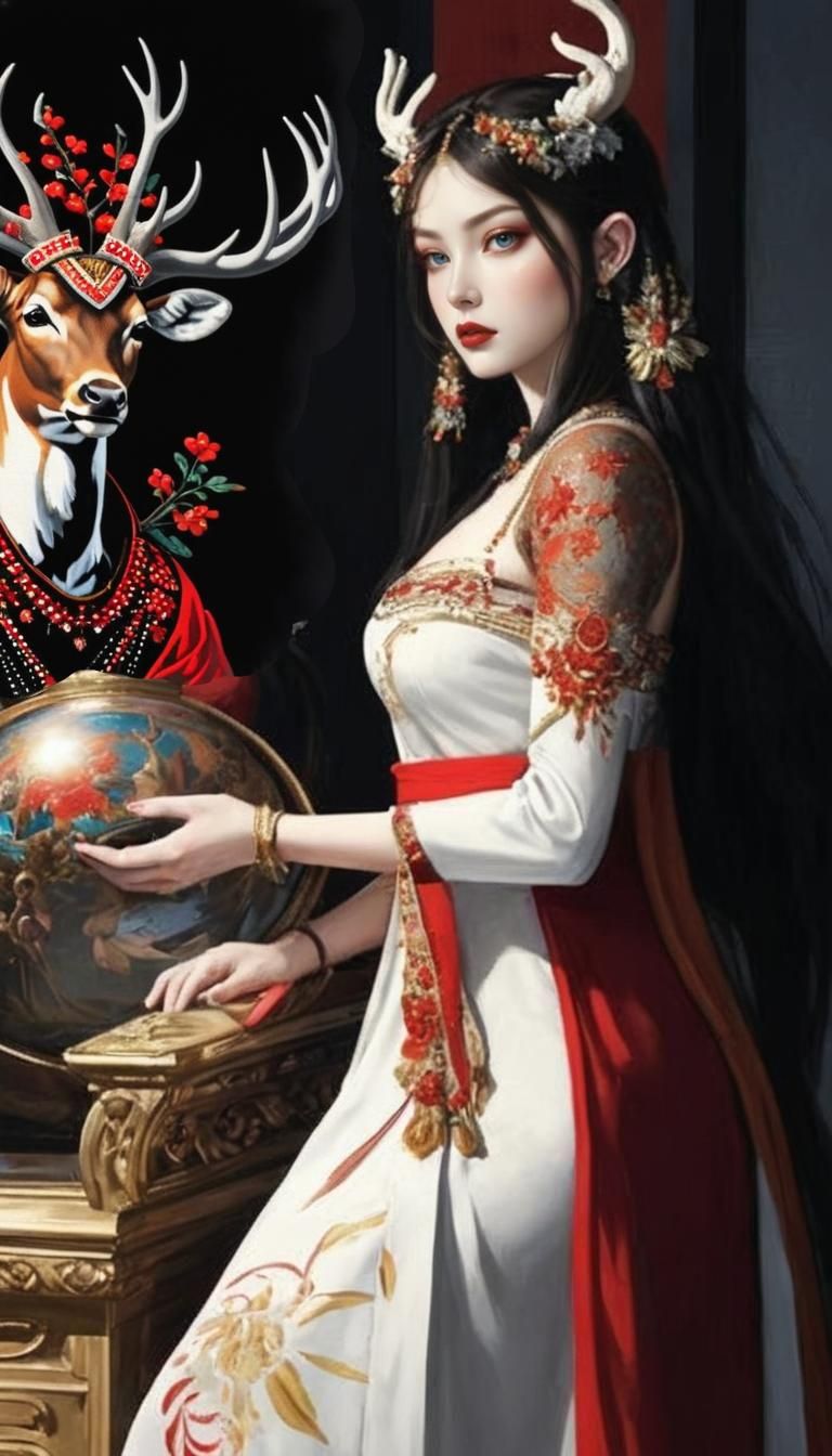 The Deer Goddess with Antlers