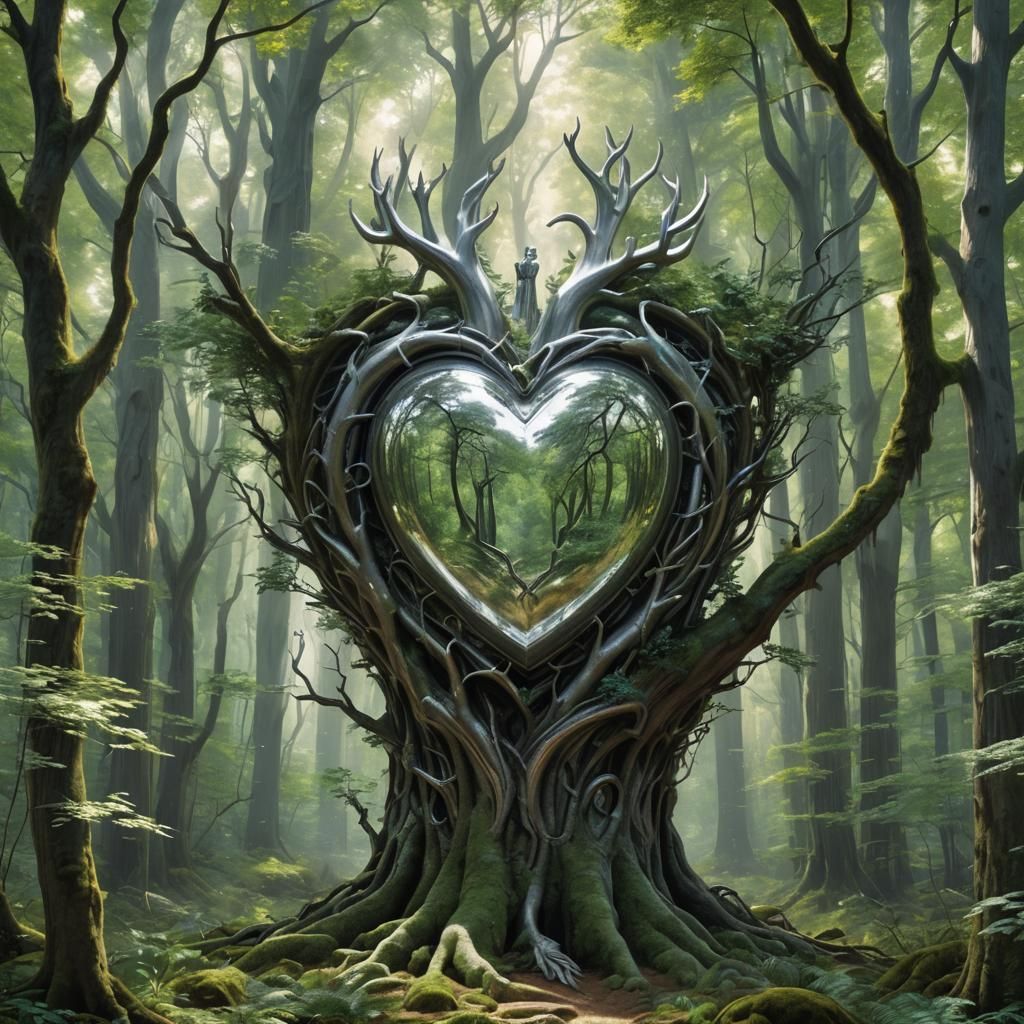 Silver Heart Monument in Enchanted Forest