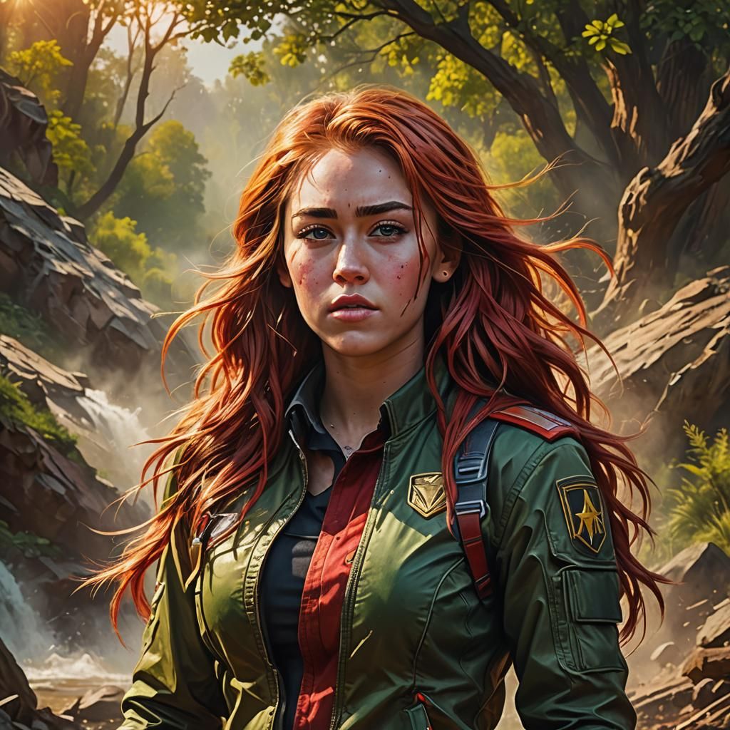 Miley Cyrus as X-Men Rogue, Splash Art Style