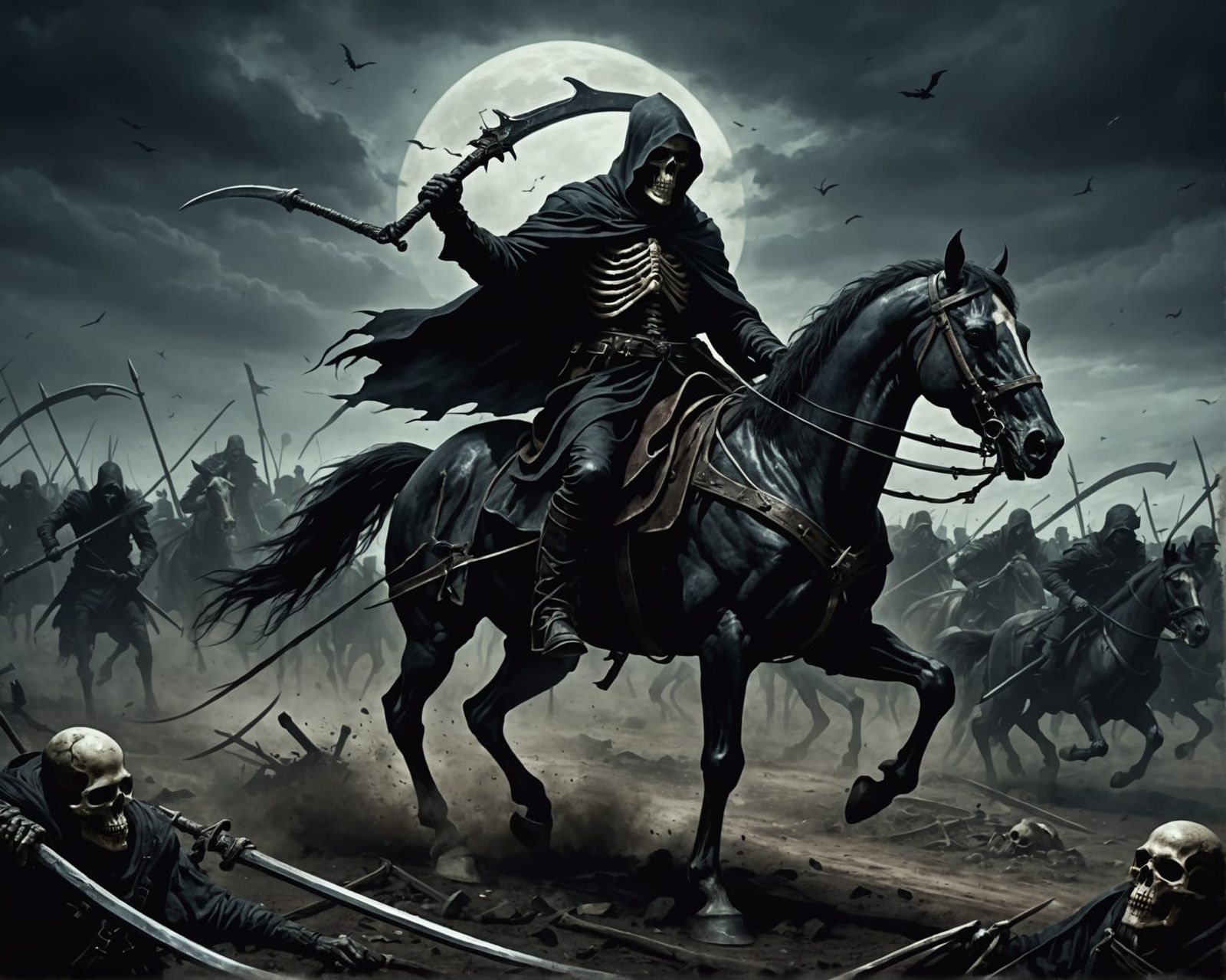 Grim Reaper Rides Across Battlefield