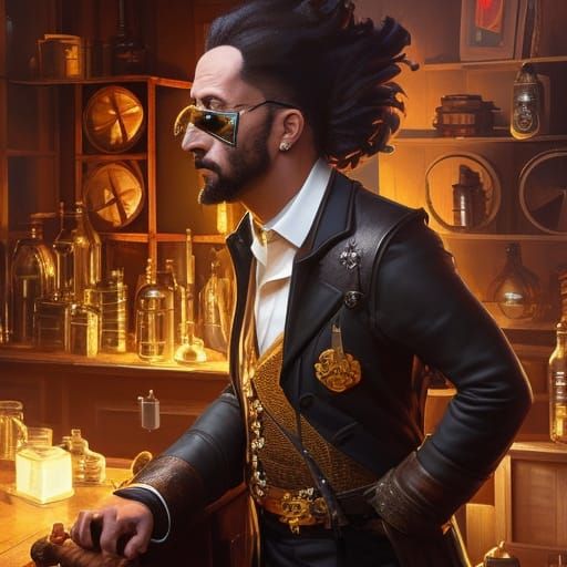 Steampunk Wild West Alchemist Portrait
