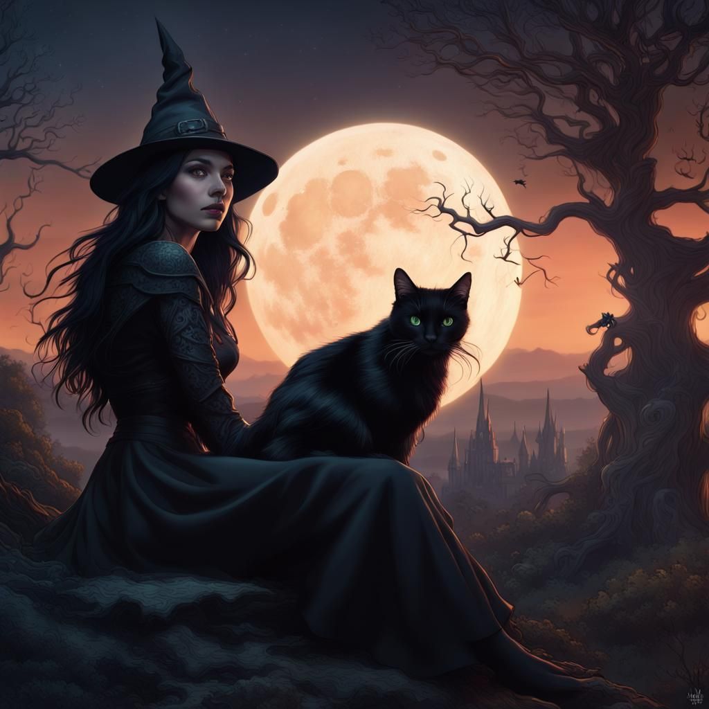 Eldritch Night: Witch and Familiar in Fantasy Art
