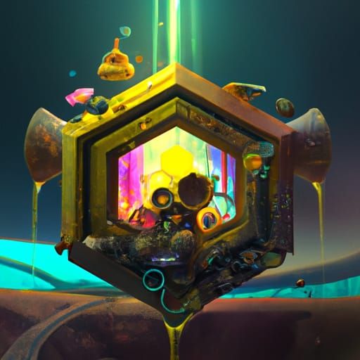 Complex 4D Hexagon in Detailed Matte Painting