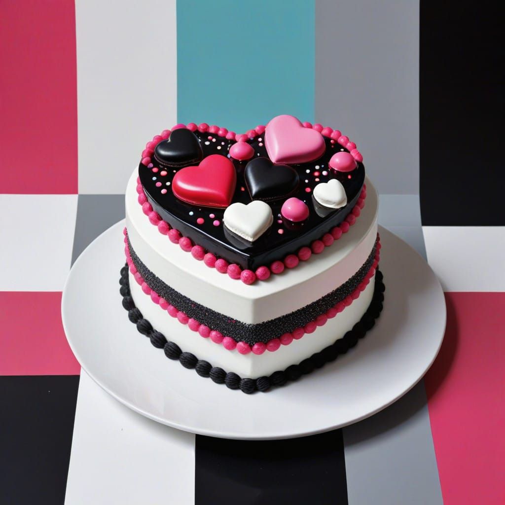 Futuristic Cake Still Life in Pop Art Style