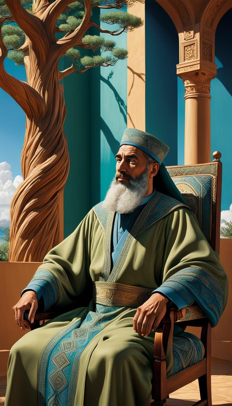 Algerian Man in Gandoura, Neo-Impressionist Style