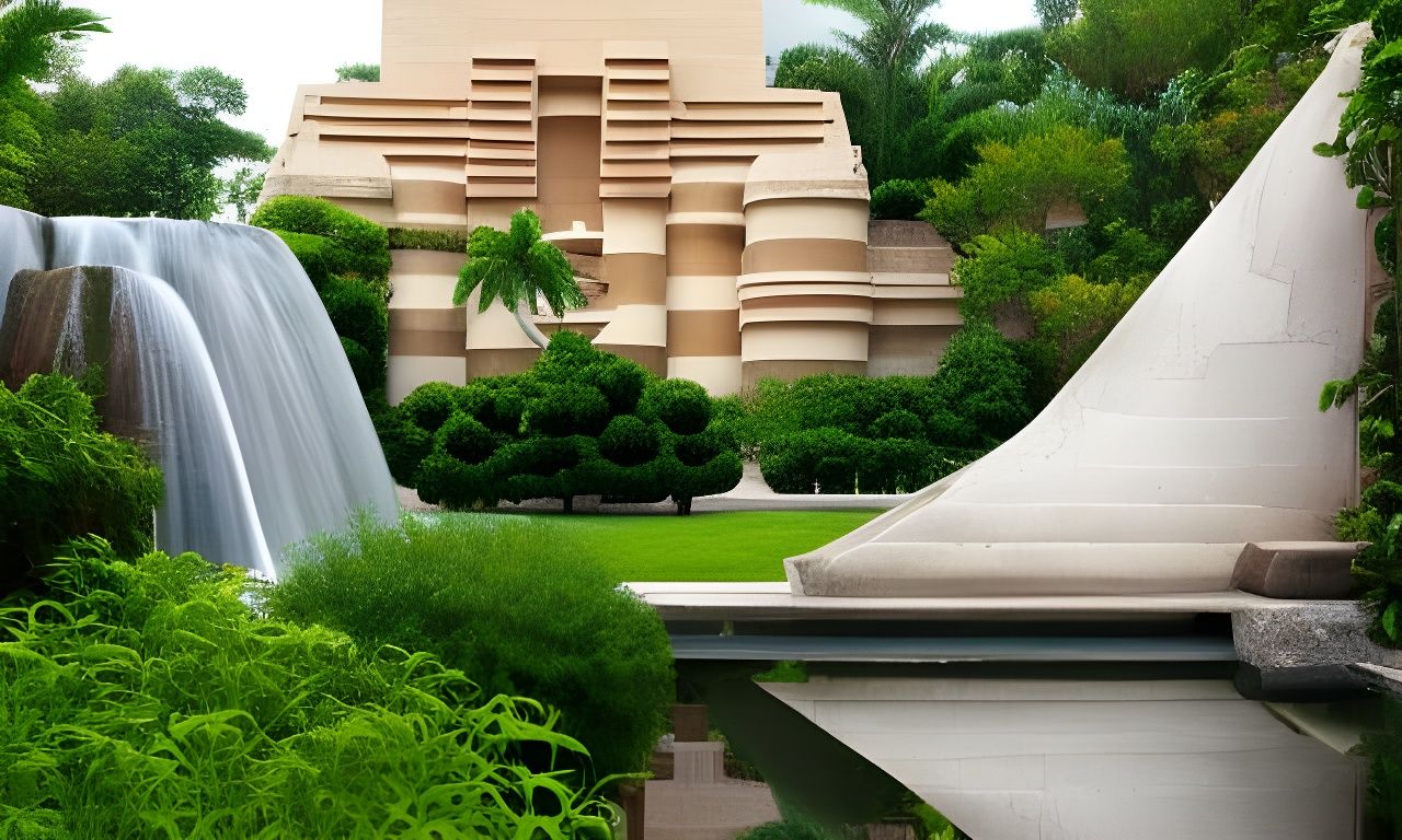 Futuristic Art Deco Architecture with Geometric Shapes