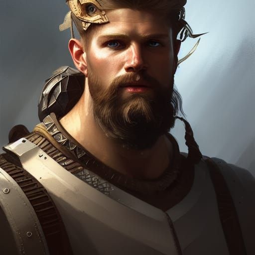Nordic Warrior Portrait in Hyperdetailed Digital Art